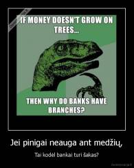 Jei pinigai neauga ant medžių, - Tai kodėl bankai turi šakas?