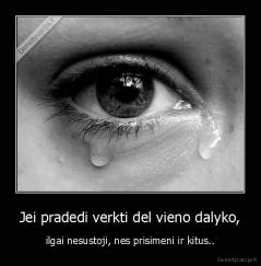 Jei pradedi verkti del vieno dalyko, - ilgai nesustoji, nes prisimeni ir kitus..