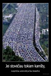 Jei stovėčiau tokiam kamšty, - nusipirkčiau automobilį arčiau šviesoforo