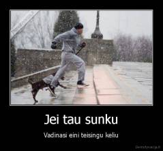 Jei tau sunku - Vadinasi eini teisingu keliu