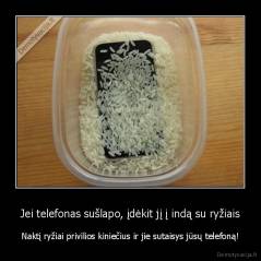 Jei telefonas sušlapo, įdėkit jį į indą su ryžiais - Naktį ryžiai privilios kiniečius ir jie sutaisys jūsų telefoną!