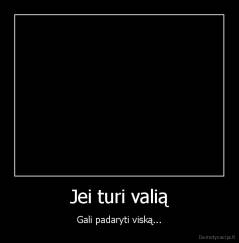 Jei turi valią - Gali padaryti viską...