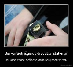 Jei vairuoti išgėrus draudžia įstatymai - Tai kodėl visose mašinose yra butelių atidarytuvai?