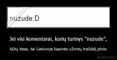 Jei visi komentarai, kurių turinys "nuzude", - būtų tiesa, tai Lietuvoje kapinės užimtų trečdalį ploto