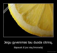 Jeigu gyvenimas tau duoda citriną, - išspausk iš jos visą limonadą!