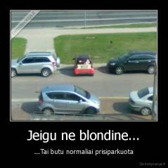 Jeigu ne blondine... - ...Tai butu normaliai prisiparkuota