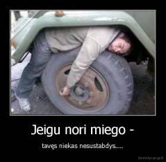 Jeigu nori miego - - tavęs niekas nesustabdys....