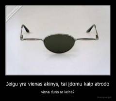 Jeigu yra vienas akinys, tai įdomu kaip atrodo - viena duris ar kelnė?