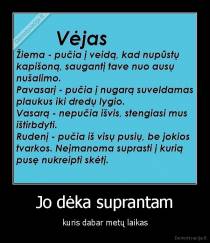 Jo dėka suprantam - kuris dabar metų laikas