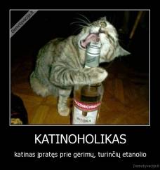 KATINOHOLIKAS - katinas įpratęs prie gėrimų, turinčių etanolio