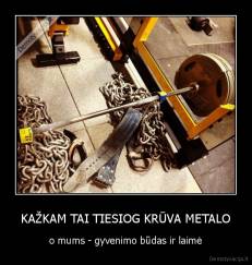 KAŽKAM TAI TIESIOG KRŪVA METALO - o mums - gyvenimo būdas ir laimė