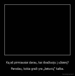 Ką aš pirmiausiai darau, kai išvažiuoju į užsienį? - Parodau, kokia graži yra „lietuvių“ kalba.
