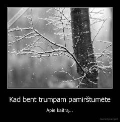 Kad bent trumpam pamirštumėte - Apie kaitrą...