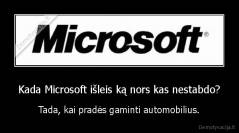 Kada Microsoft išleis ką nors kas nestabdo? - Tada, kai pradės gaminti automobilius.