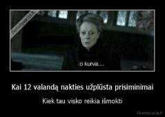 Kai 12 valandą nakties užplūsta prisiminimai - Kiek tau visko reikia išmokti