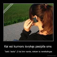 Kai esi kurnors isvykęs pasipila sms  - "iseik i lauka" ,O kai kmr namie, niekam tu nereikalingas