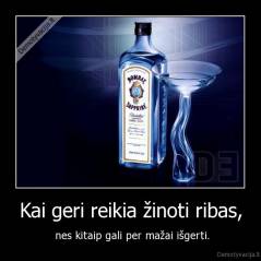 Kai geri reikia žinoti ribas, -  nes kitaip gali per mažai išgerti.