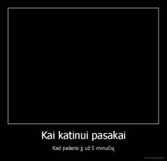 Kai katinui pasakai - Kad pašersi jį už 5 minučių