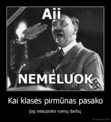 Kai klasės pirmūnas pasako - jog nesuprato namų darbų