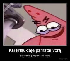 Kai kriauklėje pamatai vorą - Ir dabar tu jį nuplausi su srove