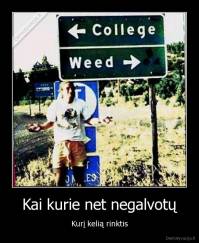 Kai kurie net negalvotų - Kurį kelią rinktis