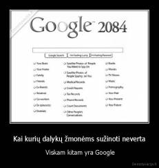 Kai kurių dalykų žmonėms sužinoti neverta -  Viskam kitam yra Google