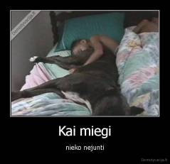 Kai miegi - nieko nejunti