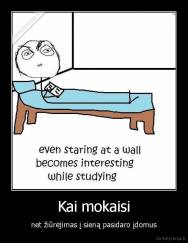 Kai mokaisi - net žiūrėjimas į sieną pasidaro įdomus