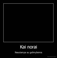 Kai norai - Nesutampa su galimybėmis