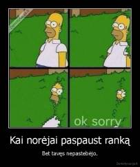 Kai norėjai paspaust ranką - Bet tavęs nepastebėjo.