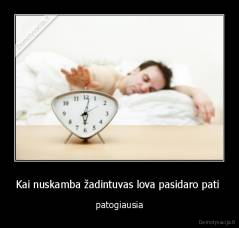 Kai nuskamba žadintuvas lova pasidaro pati  - patogiausia