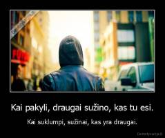 Kai pakyli, draugai sužino, kas tu esi. - Kai suklumpi, sužinai, kas yra draugai.