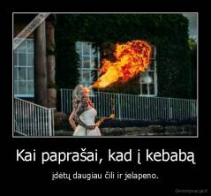 Kai paprašai, kad į kebabą - įdėtų daugiau čili ir jelapeno.