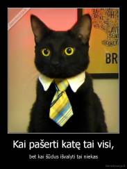 Kai pašerti katę tai visi, - bet kai šūdus išvalyti tai niekas