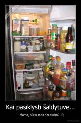 Kai pasiklysti šaldytuve... - – Mama, sūrio mes dar turim? :D