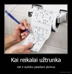Kai reikalai užtrunka - net ir sudoku pasidaro įdomus