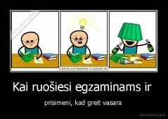Kai ruošiesi egzaminams ir  - prisimeni, kad greit vasara 