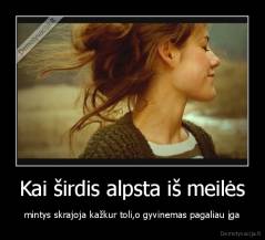Kai širdis alpsta iš meilės - mintys skrajoja kažkur toli,o gyvinemas pagaliau įga