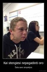 Kai stengiesi nepagadinti oro - Šalia savo simpatijos