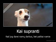 Kai supranti - Kad jog darei namų darbus, bet palikai namie