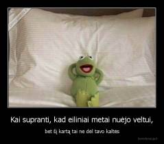 Kai supranti, kad eiliniai metai nuėjo veltui, - bet šį kartą tai ne dėl tavo kaltės