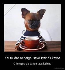 Kai tu dar nebaigei savo rytinės kavos - O kolegos jau bando tave kalbinti