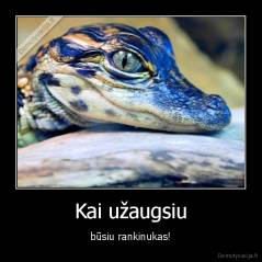 Kai užaugsiu - būsiu rankinukas!