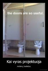 Kai vyras projektuoja - moterų tualetus.