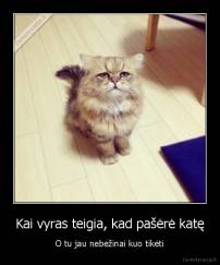 Kai vyras teigia, kad pašėrė katę - O tu jau nebežinai kuo tikėti