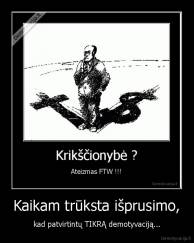 Kaikam trūksta išprusimo, - kad patvirtintų TIKRĄ demotyvaciją...
