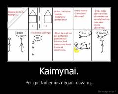 Kaimynai. - Per gimtadienius negaili dovanų.