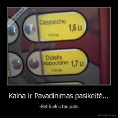 Kaina ir Pavadinimas pasikeitė... - -Bet kiekis tas pats