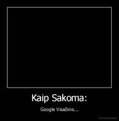 Kaip Sakoma: - Google Visažinis...