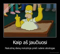 Kaip aš jaučiuosi - Paskutinę dieną mokykloje prieš rudens atostogas